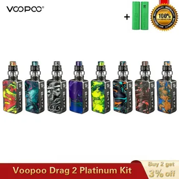 

Voopoo Drag 2 Platinum 177W TC Kit Electronic Cigarette with Uforce T2 Tank Powered By Dual 18650 Vape Vaporizer VS Shogun X217