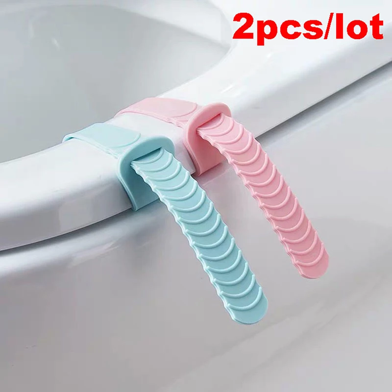 2pcs Silicone Bathroom Toilet Lid Handle Adjustable Toilet Cover Lifting Device For Household Toilet Cover