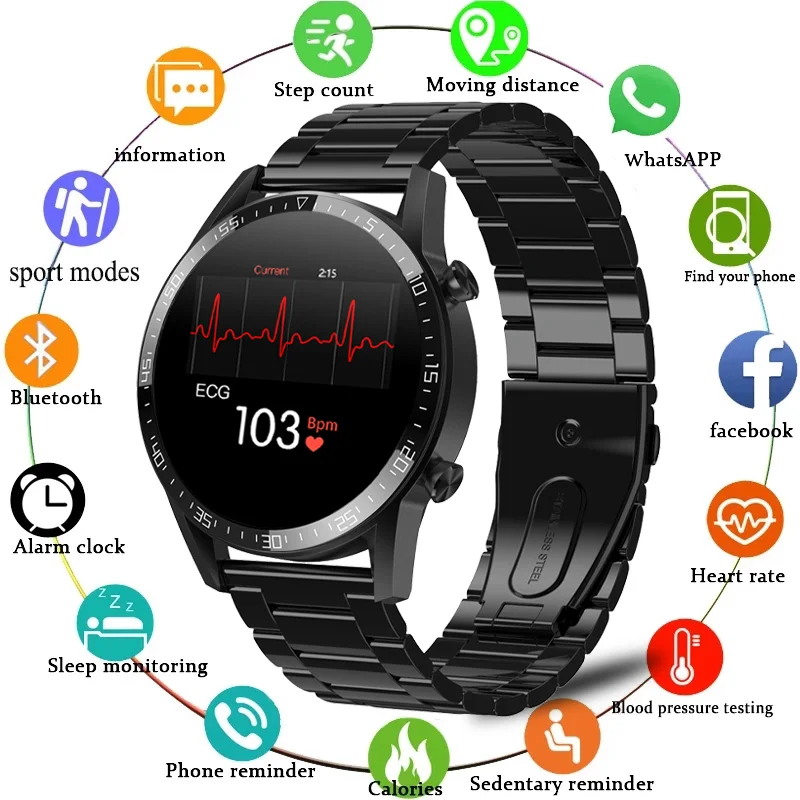 ECG PPG Smart Watch Men Temperature Monitor IP68 Waterproof Sport Fitness Tracker Heart Rate Smartwatch For Huawei Samsung Phone |