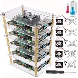 Boîtier avec ventilateur de refroidissement pour Raspberry Pi 4 B 