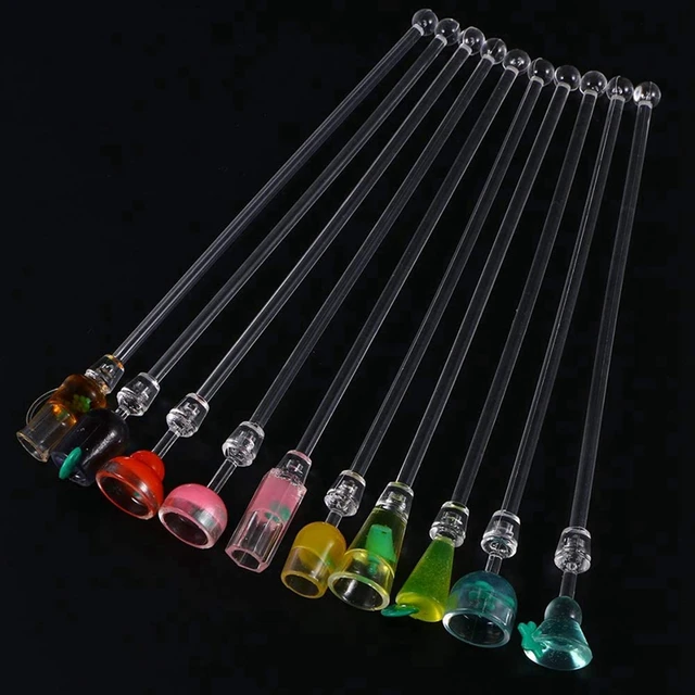 10Pcs Cocktail Stirrer Drink Mixing Stick Set Acrylic Cocktail Mixer Blender Bar Supplies Swizzle Stirrer 3
