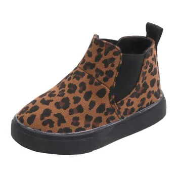 

MHYONS Children's leopard snow boots boys cotton boots girls boots winter Martin boots baby thick warm non-slip cotton shoes