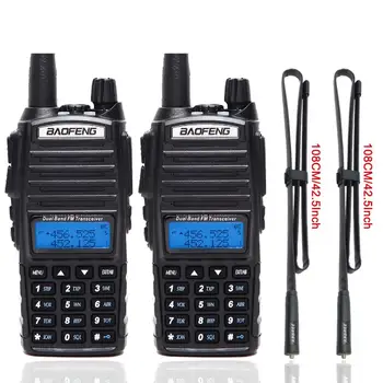 

2Pcs Baofeng UV-82 Portable Radio Walkie Talkie UV82 5W VHF/UHF Dual Band Pofung UV 82 CB Ham Amateur Two Way Radio for Hiking