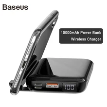 Baseus 10000mAh пауэр банк 10W QI беспроводная зарядка устройство и 18W проводное быстрое зарядное устройство PD+ QC3.0 повербанк для iPhone samsung huawei