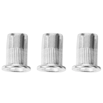 

New M6x15mm Aluminum Flat Head Ribbed Body Rivet Nuts Insert Nutserts 100pcs