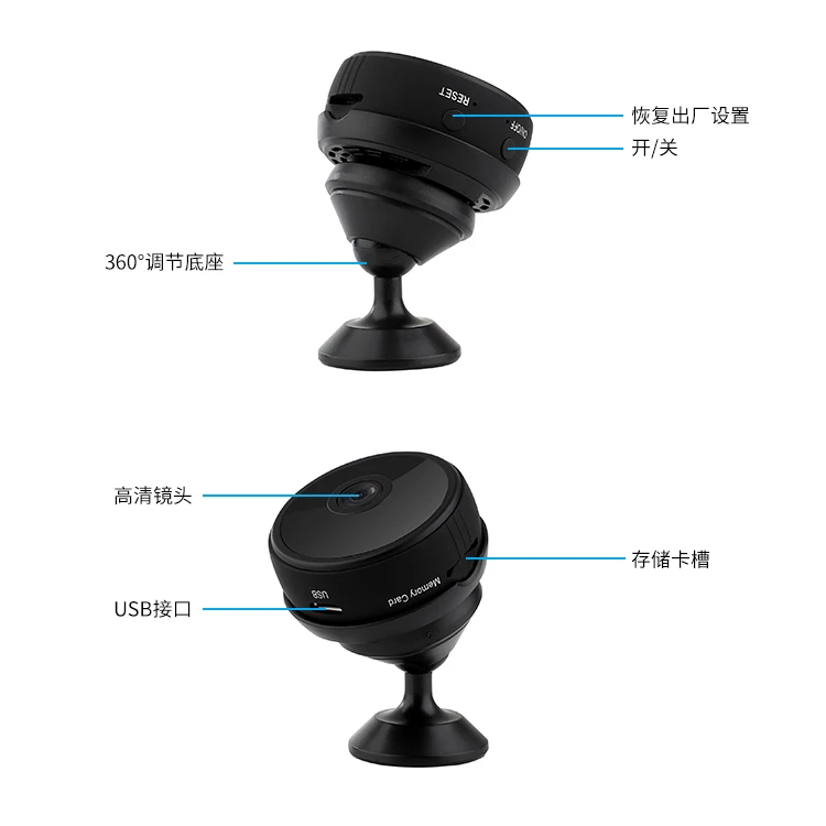 Мини камера Full HD 1080P Wifi IP ночное видение микро безопасности умный дом монитор