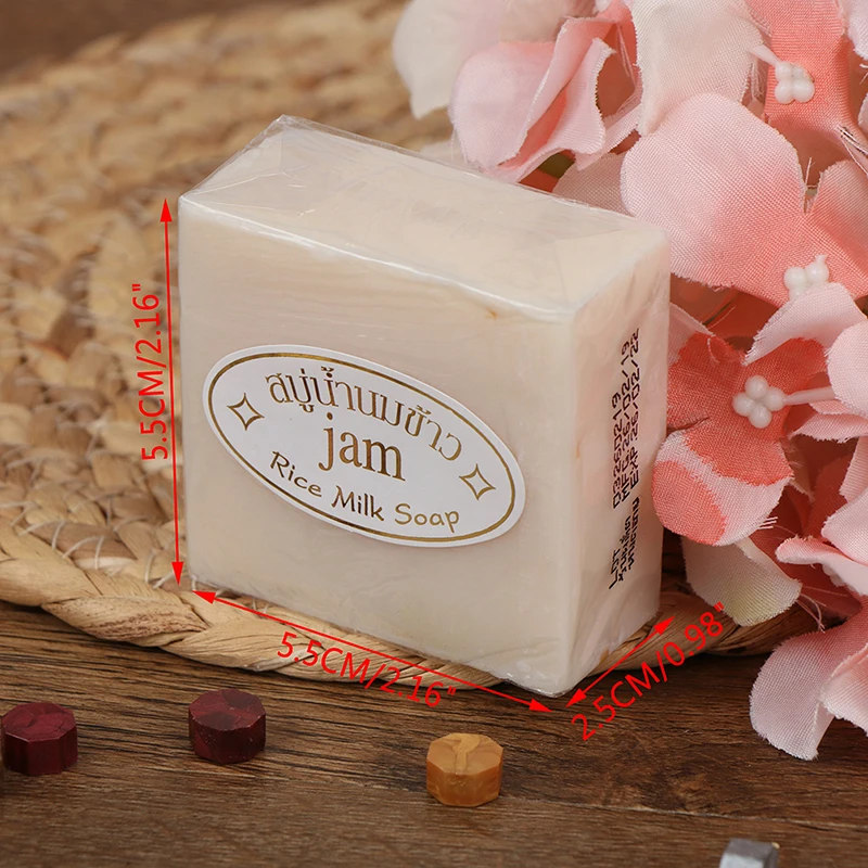 Rice Milk Soap Bleaching Agents Hand Soap Thailand Nature& Mild Rice Handmade Collagen Vitamin Skin Whitening Bathing Tool