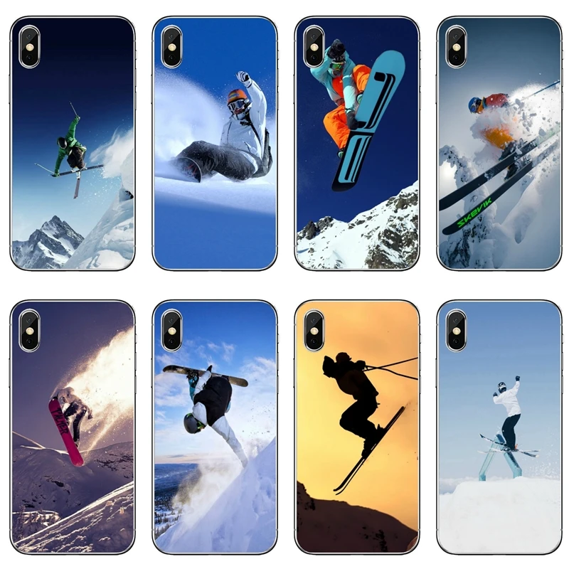 Silicone Case For Samsung Galaxy S10E S10 Lite S9 S8 S7 S6 Edge Plus S5 S4 Mini Note 10 9 8 5 4 Soft Cover Snow Snowboard Skiing | Мобильные