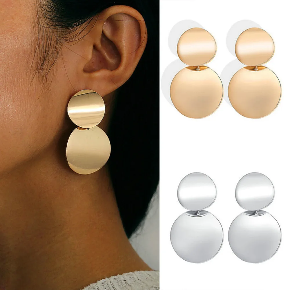 

Minimalist Big Round Drop Earrings for Women Geometric Metal Paint Circle Dangle Earrings Trendy Party Jewelry Wholesale