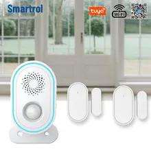 Smartrol Tuya WIFI Home Security Alarm System Wireless Smart Life APP Welcome Bell Doorbell Smart Home Doorbell Alarm Kits