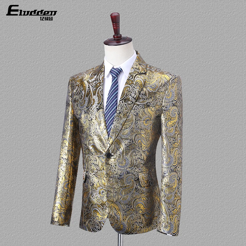 

Freeship mens jacquard european flower vintage tuxedo jacket/stage performance/studio suit/only jacket
