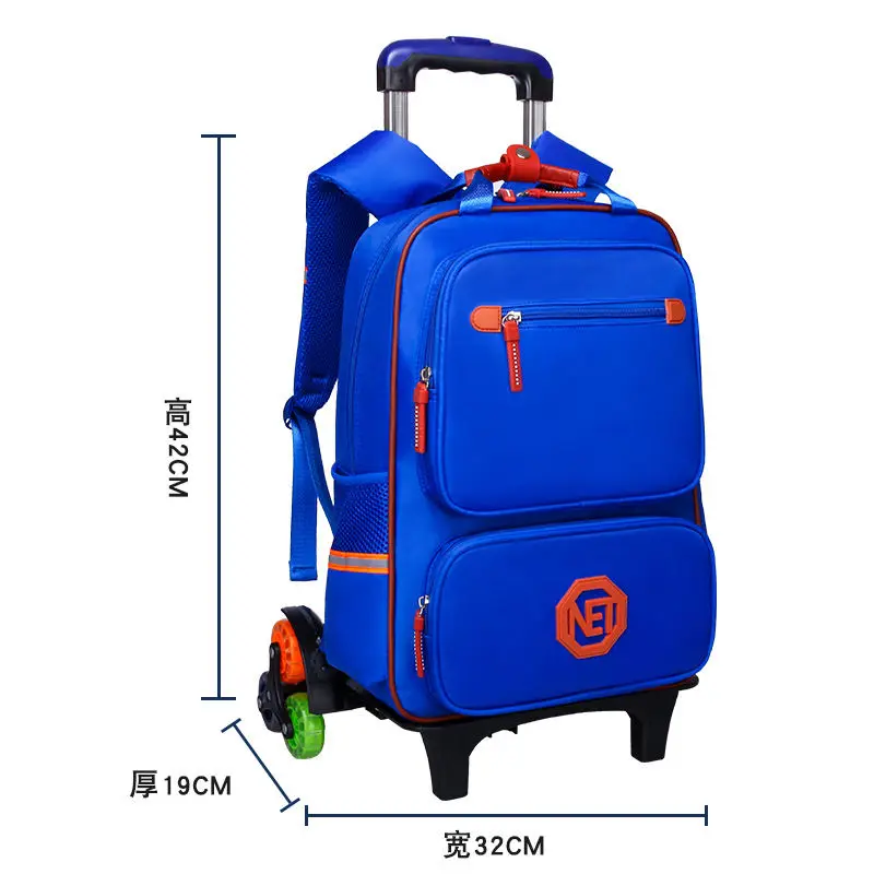 Модные школьные сумки Съемный школьный рюкзак Детский водонепроницаемый рюкзак для девочек на колесиках рюкзак с колесиками Детский чемодан - Цвет: 6 wheels A