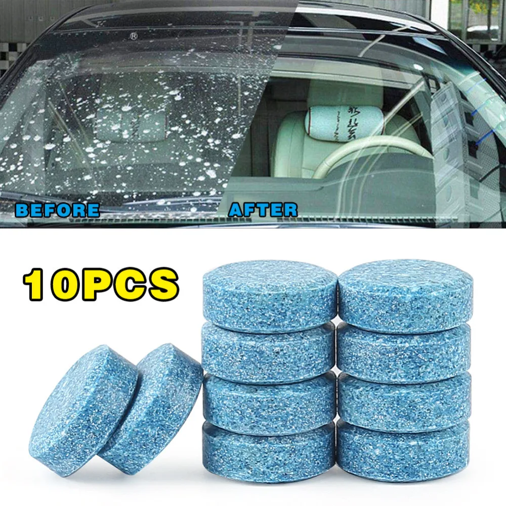 

10PCS Glass Cleaning Tablets Car Windshield Glass Washer Cleaner Pill Glass Washing Cleaning Effervescent Pills For Home Car