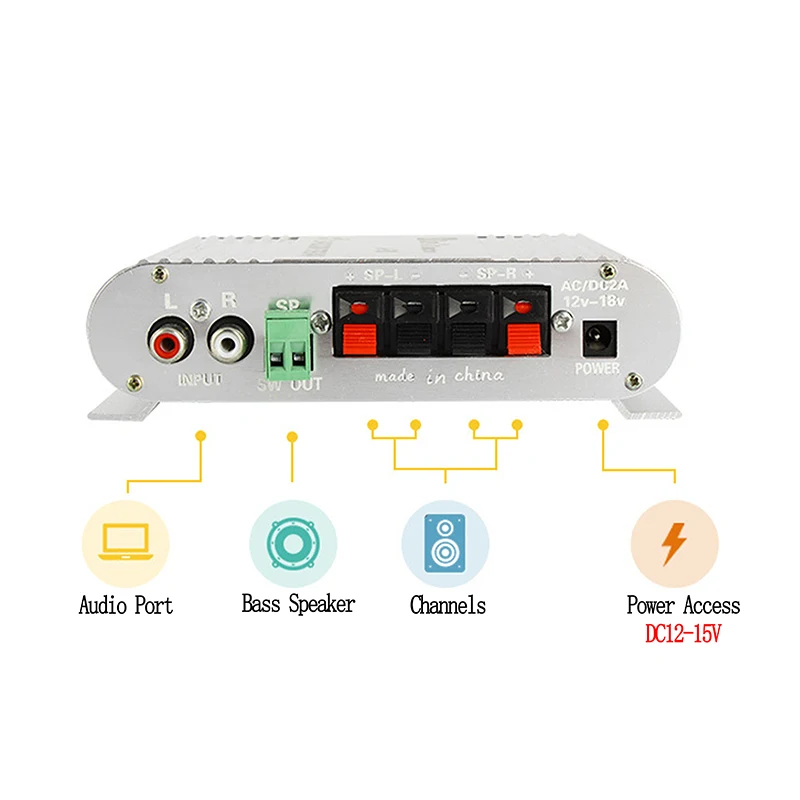 TDA8946 Digital Audio Amplifier Board 2.1Channel 40W*2+50W Subwoofer HIFI Stereo Amplifiers DC12-15V Power DIY Amp For Car DVD
