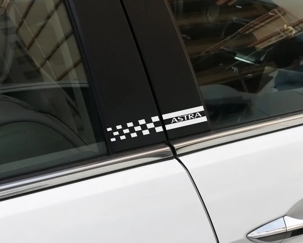 2PCS Car Window B Pillars Stickers For Opel OPC Astra J H G K Insignia Corsa D B E Mokka Vectra B Reflective Vinyl Accessories (3)