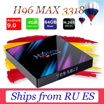 

2020 H96 MAX RK3318 Smart TV Box Android 9.0 9 4K Youtube Media player 4GB 32GB 64GB TV BOX Android TV Set top box google play