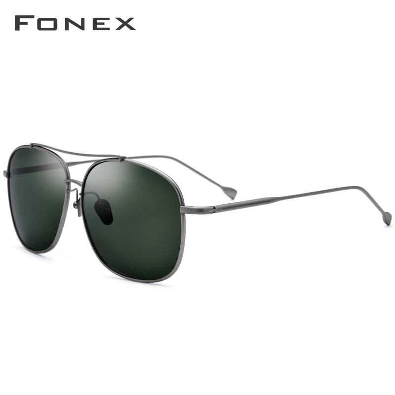 FONEX из чистого титана поляризационные солнцезащитные очки для мужчин новые высококачественные классические квадратные солнцезащитные очки для мужчин сверхлегкие оттенки 896