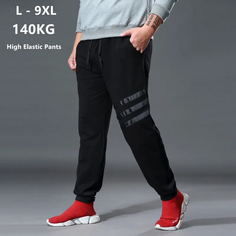 Mens Clothing Track-Pants Sweat-Joggers Sports 6XL Stretch Elastic Loose Mannen Plus-Size