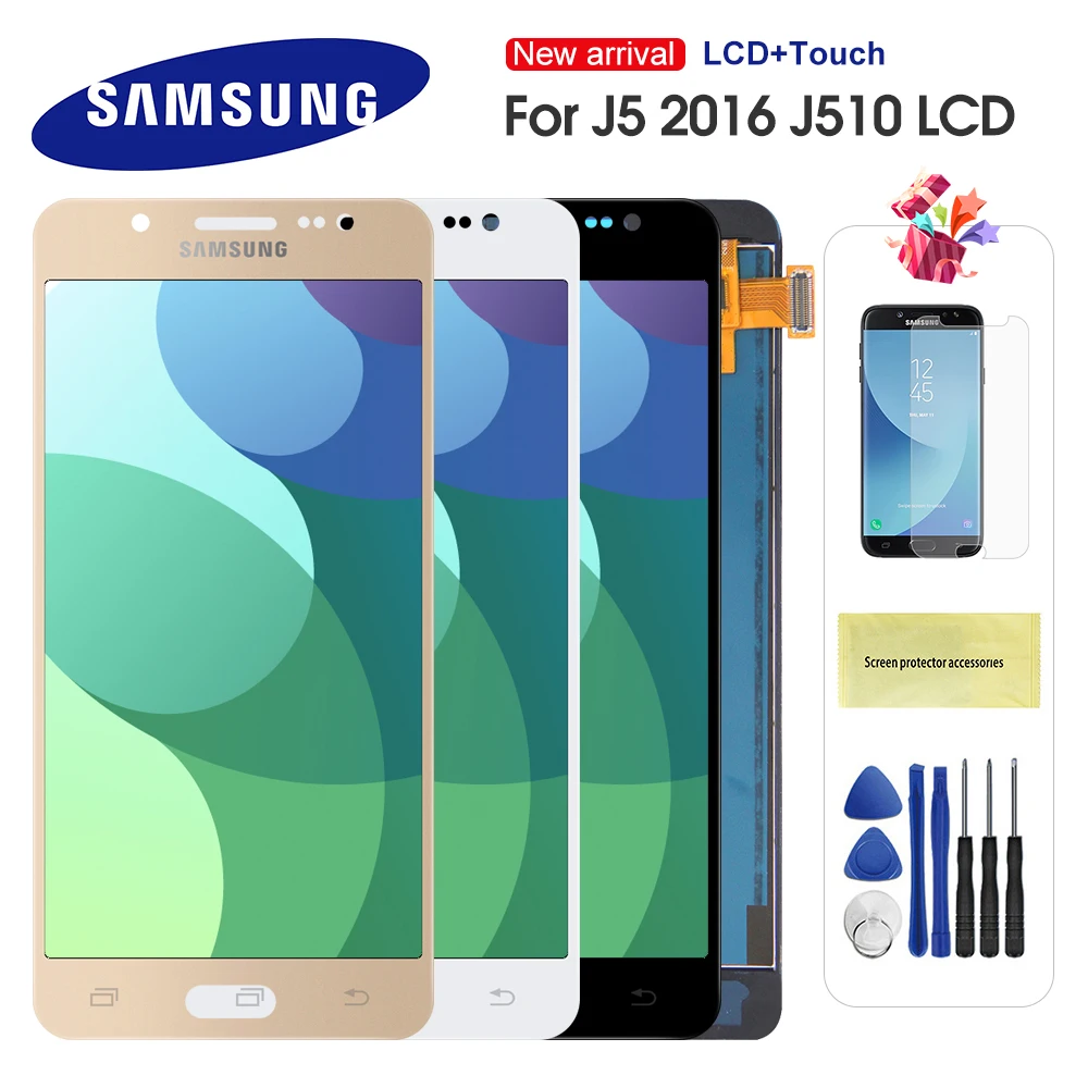 ЖК дисплей с дигитайзером сенсорного экрана для Samsung Galaxy J5 2016 J510 J510FN J510F J510M J510H/DS