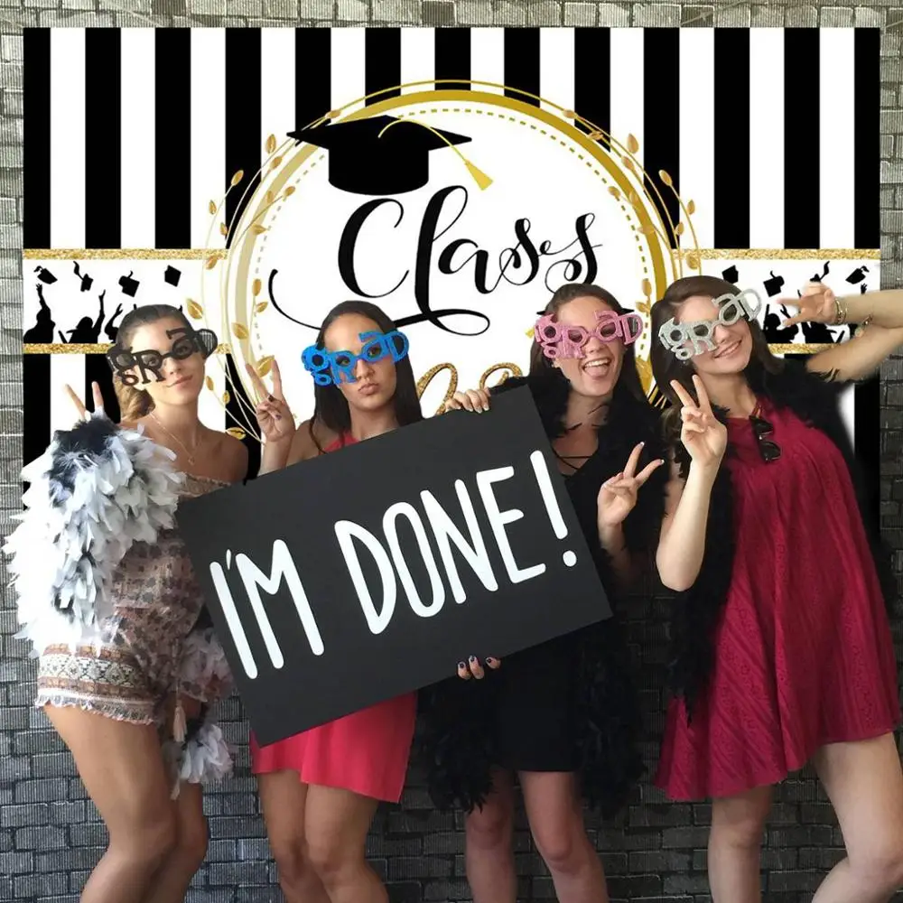 

PATIMATE Graduation Party Backdrop Graduation Photo Booth Props Graduation Party Decor 2020 Congrat Graduate I'M DONE Photobooth