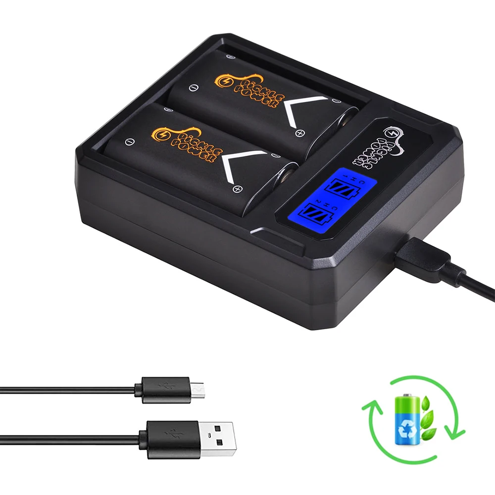2X2500 Mah Batteria Ricaricabile E Display Lcd Charger Set Per Xbox One/Xbox One X/Xbox One S/Elite Controller Wireless