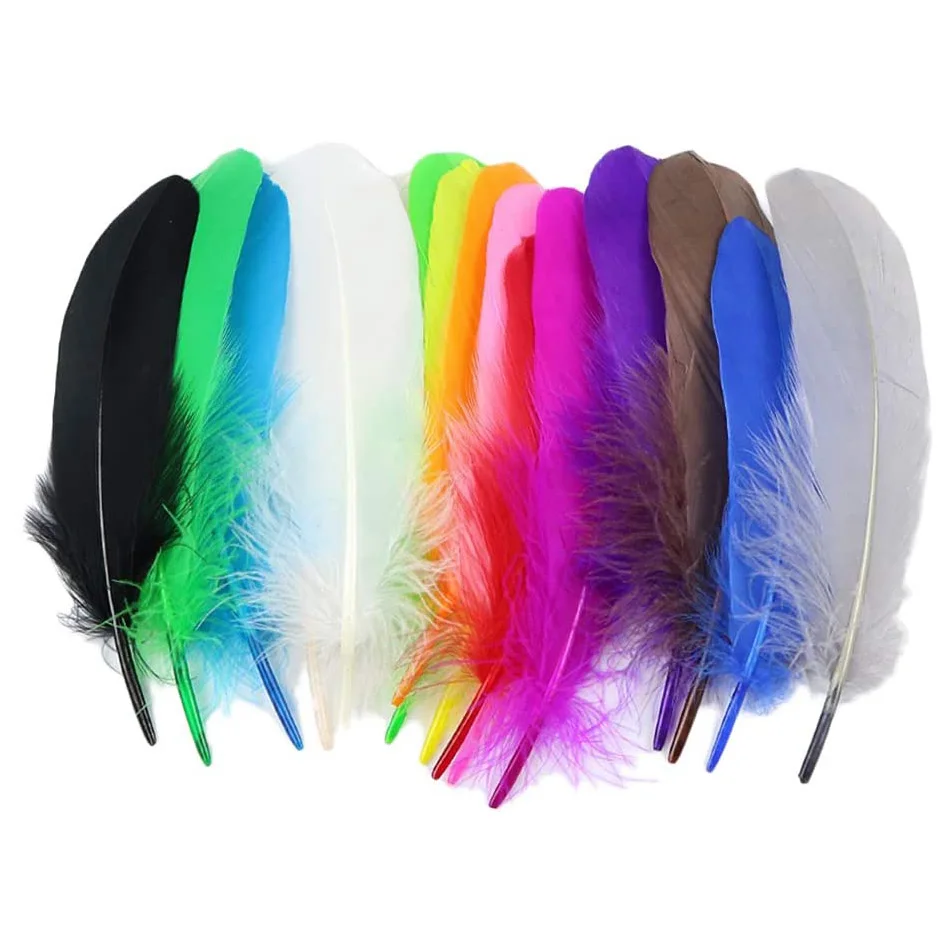 50Pcs Natural Goose Feathers Plume Craft DIY Royal Blue Feather Wedding Party Plumas Jewelry Making Decor Accessories 13-18CM goose feathers craft feathers natural feathers