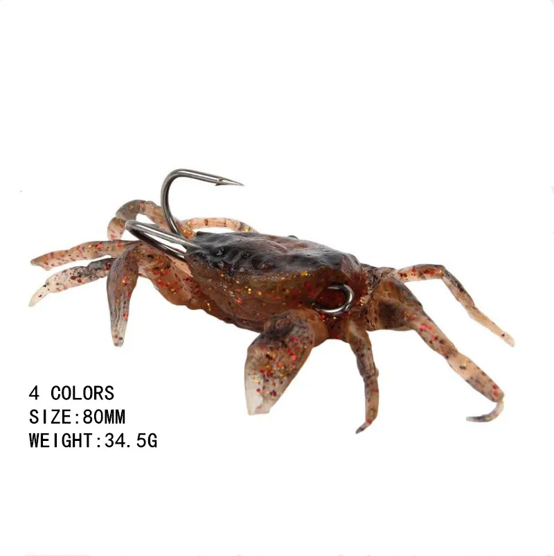 

4 colors fishing lure soft lure simulation crab bait 8cm / 34.5g with hook sea fishing bait isca artificial seÃ±uelos de pesca