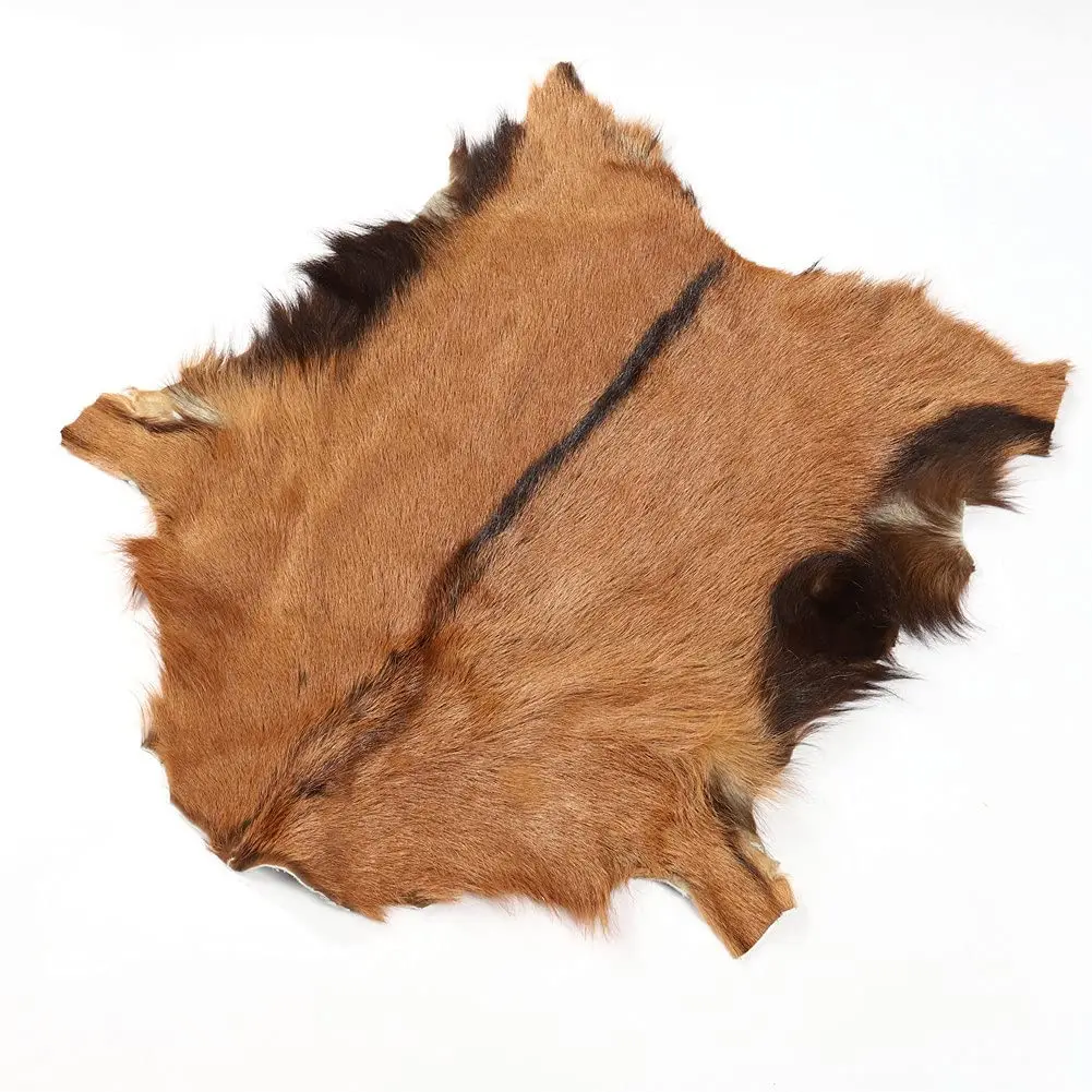 Natural Antelope Fur Goat Hide Tanned Sheep Skin Animal Skin Pelt Rug Fur Plush Clothing Liner Bag Accessory (40-66)x(30-55)cm