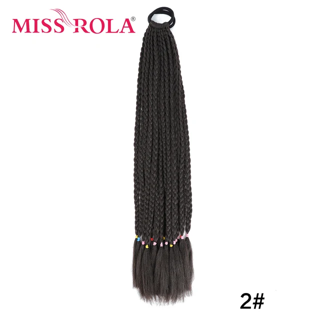 Synthetic Chignon Hair 60cm Hair Color Gradient Dirty Braided Ponytail Women Elastic Hair Rubber Band Hair Accessories Headband 2
