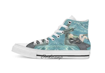 

Strong connection Custom Casual High Top lace-up Canvas shoes sneakers Drop shipping