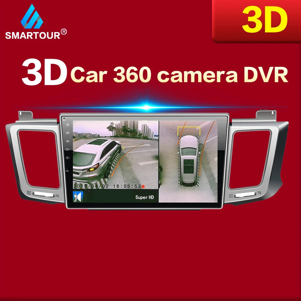 

Smartour For Hyundai 3D HD Surround View Monitoring System 360 Degree Driving Bird View Panorama Car Cameras 4-CH DVR Recorder