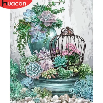 

HUACAN Coloring By Numbers Flowers HandPainted Painting Kits Art Dawing On Canvas DIY Home Decoration Gift