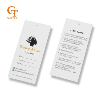 

customized logo Luxury Virgin Hair packaging paper hang tag,custom brand name printing women human hair wig price swing tags