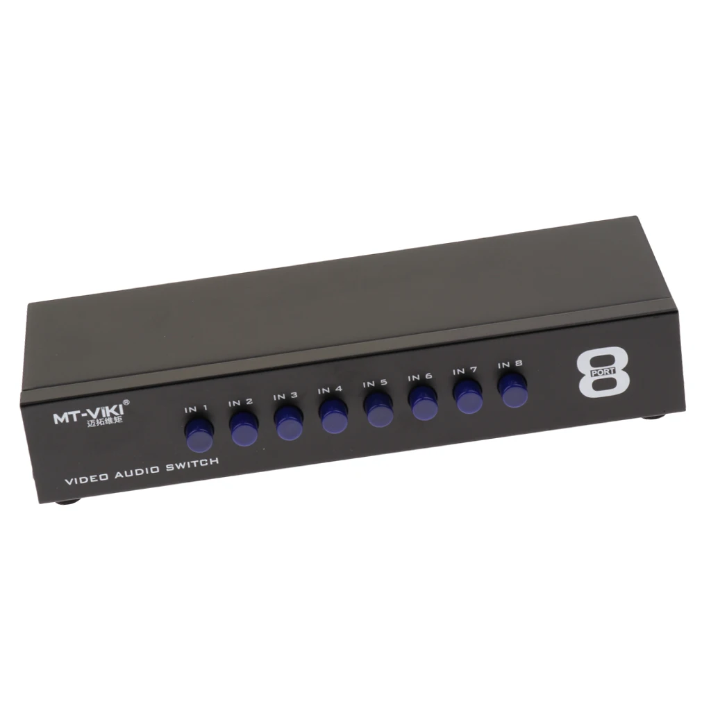 AV Switch Box Switcher 8-Way RCA Stereo Audio/Video Composite Selector