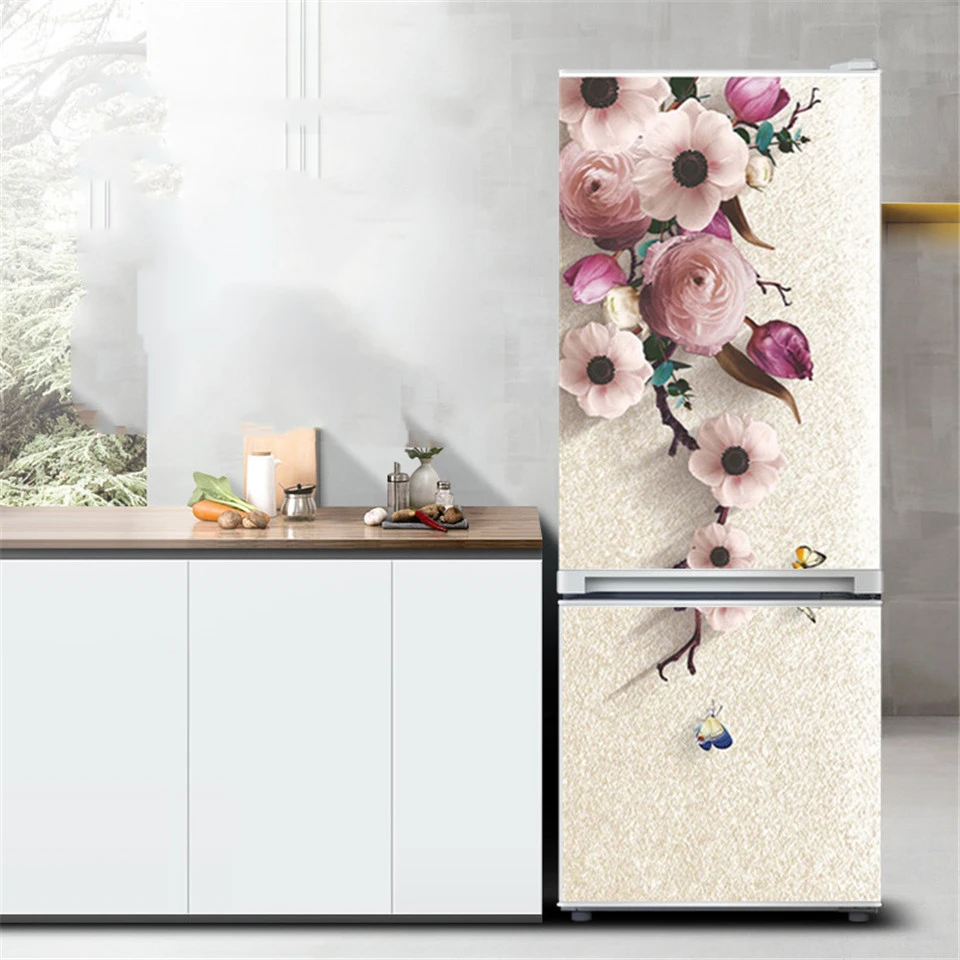 Flower Refrigerator Sticker Pvc Peel And Stick Wallpaper Home Decor