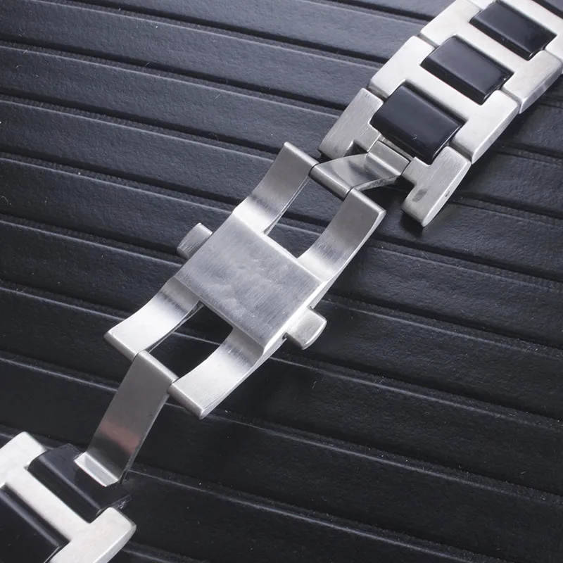 Керамика с ремешки для часов из нержавеющей стали серебро 21 мм металлический ремешок для часов Ремешок Браслет для наручных часов для cartier