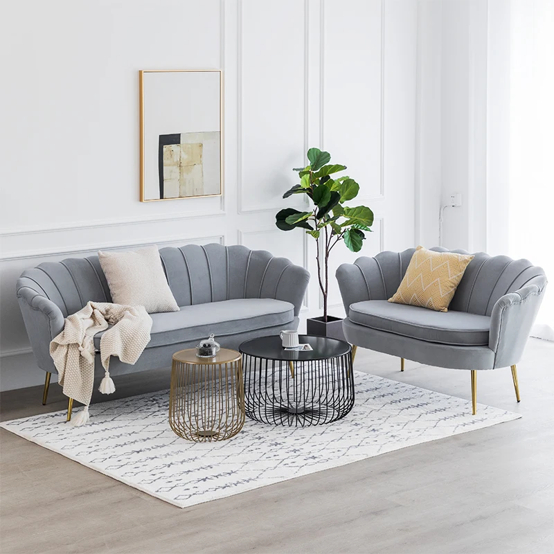 120CM Luxury Nordic Living Room Sofas 2-Seat Sofa Home Leisure Armchair Furniture Modern Lazy Balcony Single Sofa Fabric Backres