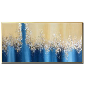 

Blue Water And Golden Sand Abstract Oil Painting Handpainted Modern Paintings On Canvas Wall Art Home Decoration Beautiful
