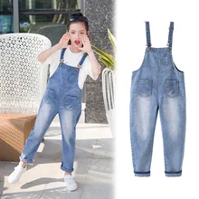 Г. Новые продукты, комбинезоны для девочек весенне-осенние модные ковбойские брюки в Корейском стиле для больших мальчиков и девочек