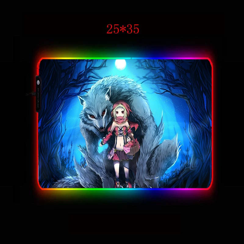 Mairuige Multicolor RGB Gaming Mouse Pad Cold Light LED Color Lock USB Flower Cap and Big 3