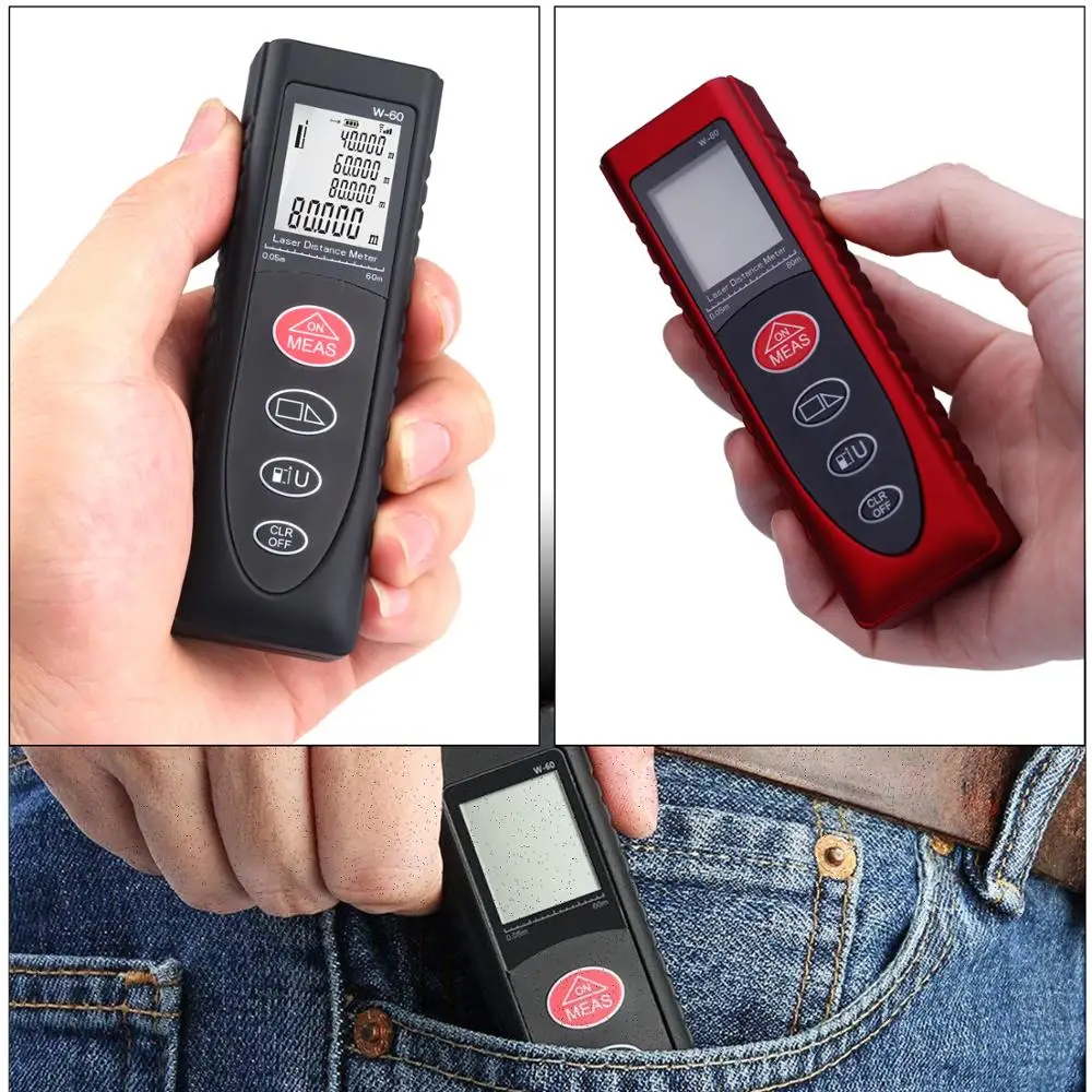 Borbede Laser Distance Meter 40M 60M 80M Handheld Portable Mini Rangefinder Laser Measure Tape Borbede Laser Distance Meter 40M 60M 80M Handheld Portable Mini Rangefinder Laser Measure Tape
