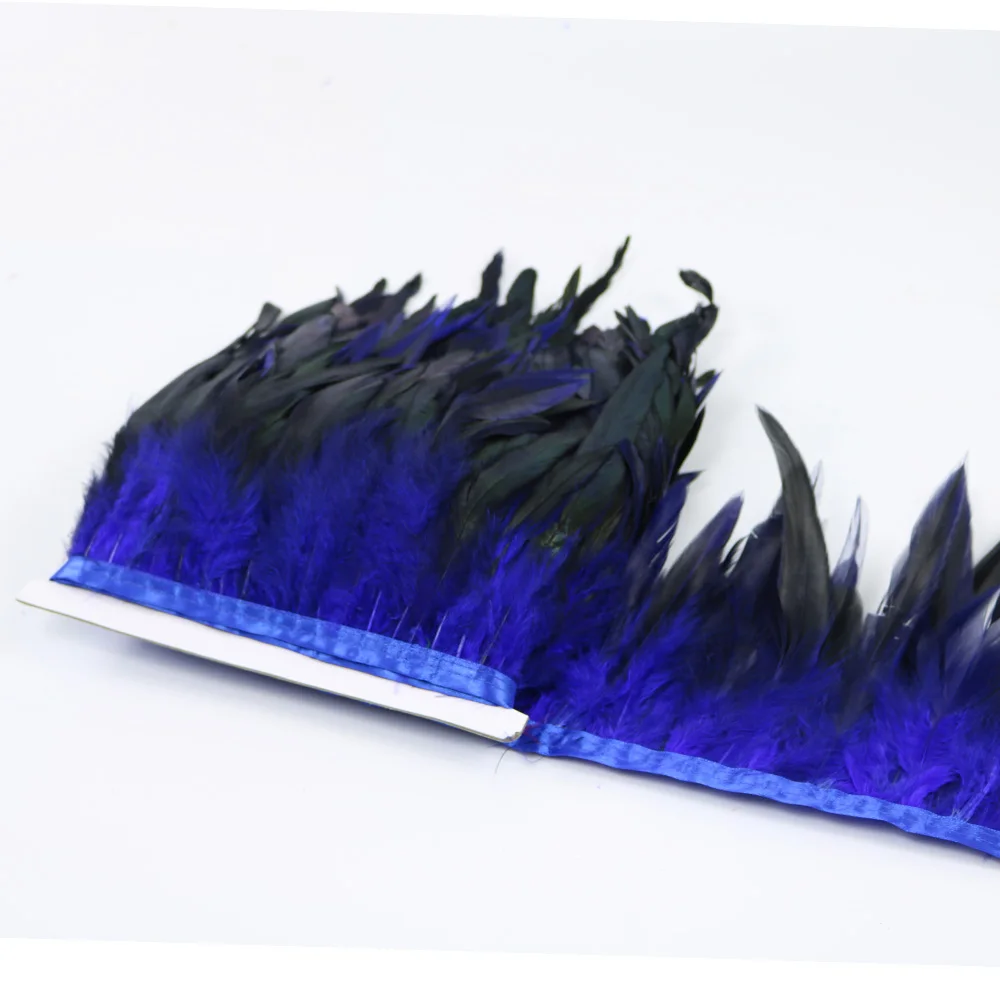 5 blue rooster feather trims 4