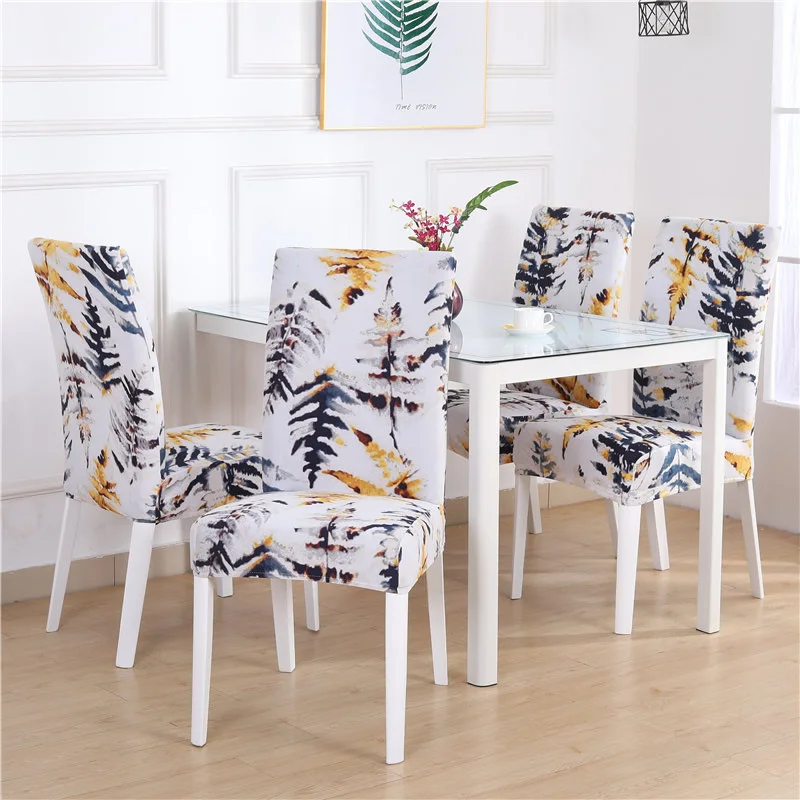 4/5/6 Pieces Chair Cover Chair Covers for Weddings Slipcovers Stretch Removable Dining Seat Seat Covers Housse De Chaise