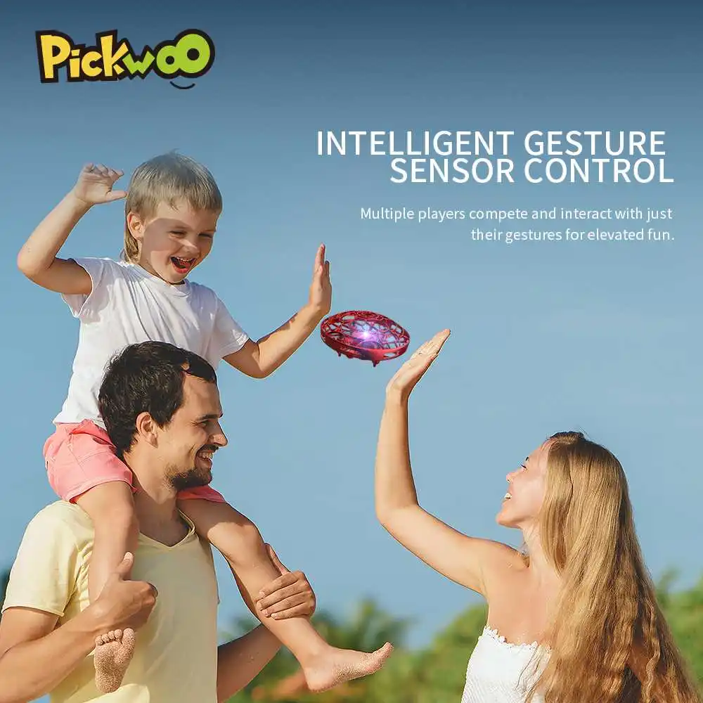 Pickwoo Атлетическая антистрессовая ручная мини Летающая игрушка ротатор Дрон светодиодный Спиннер для пальцев вращающийся Детский Рождественский подарок RC Helicopt