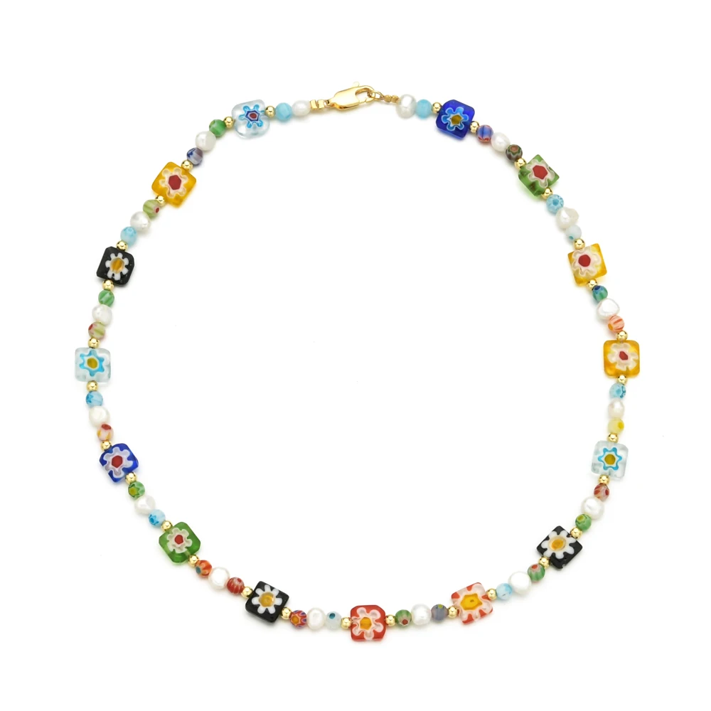 ZENZII Chunky Matte Beaded Collar Necklace - Resin Beads, Lobster Claw Closure, Hypoallergenic, 18.5 Inches