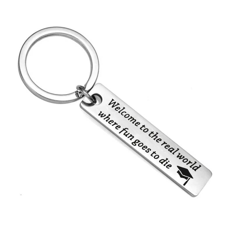 

Graduation gifts Inspirational Keychain Welcome To The Real World, Graduation Gifts for Students and Friend