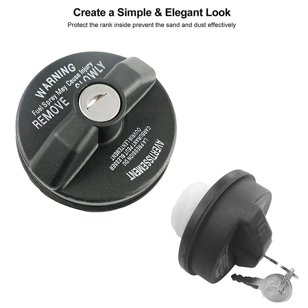 Fuel Tank Cap with Key Durable Gas Petrol Locking Caps Locks for Jeep