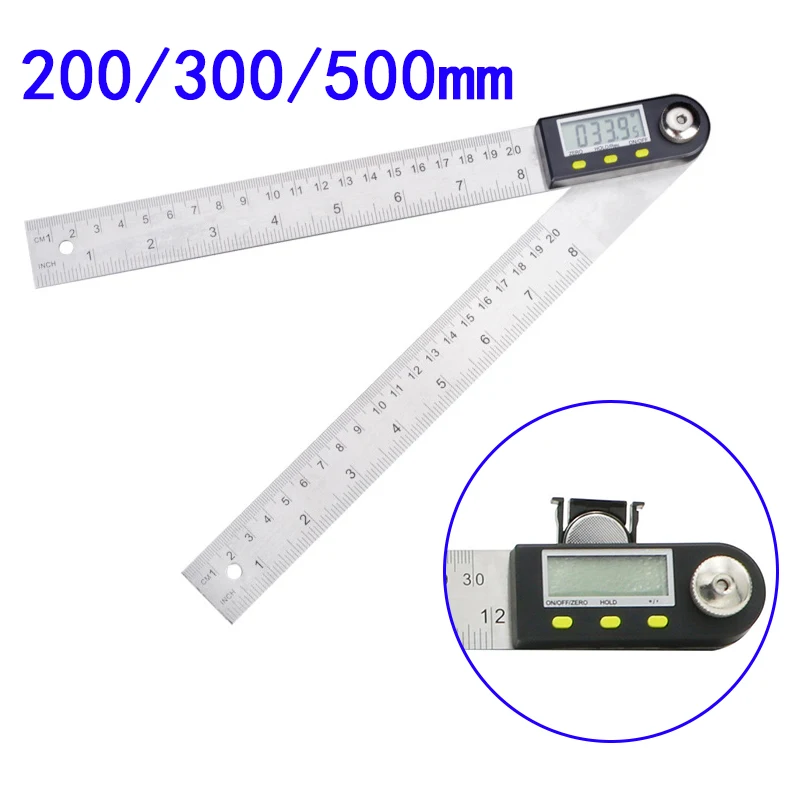 

360 Degree Digital Angle Ruler Goniometer Stainless Steel Protractor Gauge