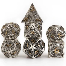 

Novo dados de metal de dragão oco, d20 dados, d & d conjunto de dados, tipo de dados de rpg, dourado várias cores.