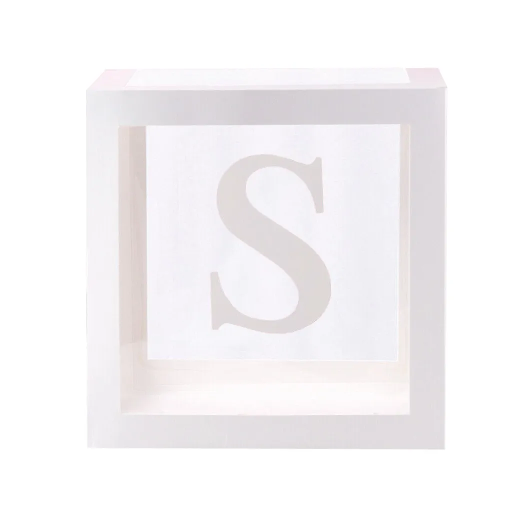 Letter A- Z Transparent Gift Boxes Kid Birthday Baby Shower Party Decoration